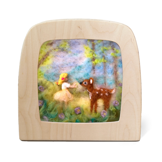 Toverlux Silhouette Het wol Feetje Girl with Deer - vendor-unknown - Honeybee Toys