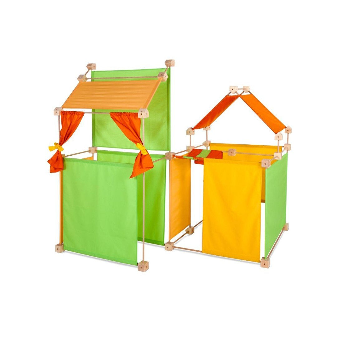Trigonos Construction Tent Maxi, Green/Orange - vendor-unknown - Honeybee Toys