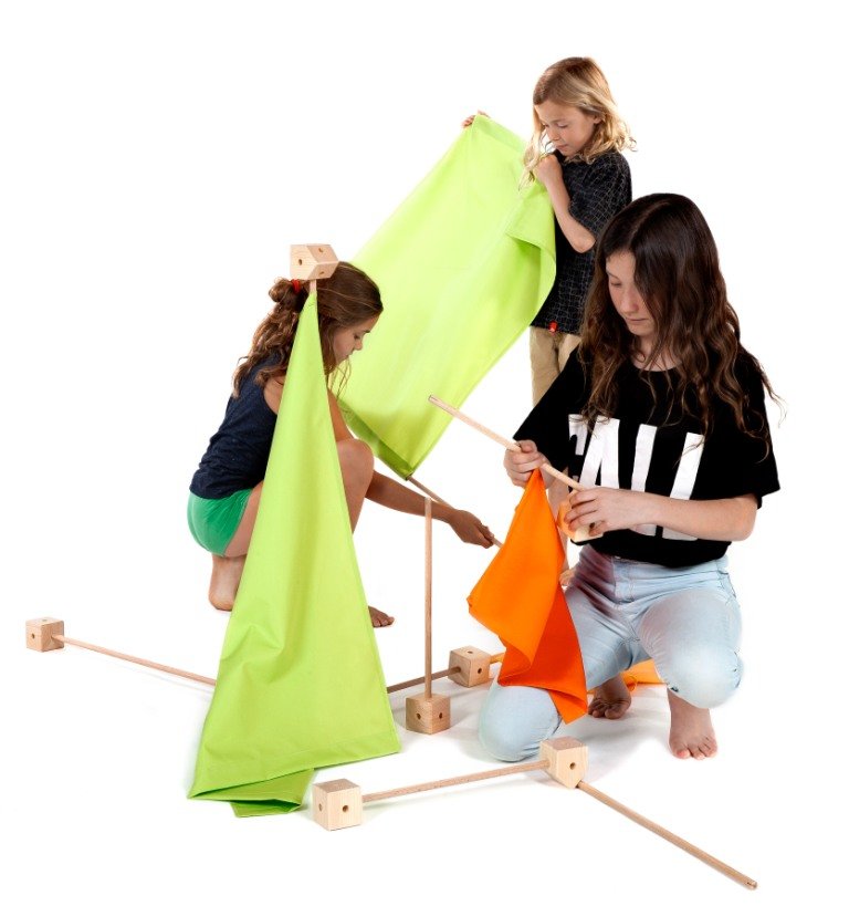 Trigonos Construction Tent Family, Green/Orange (already reduced, no code needed)
