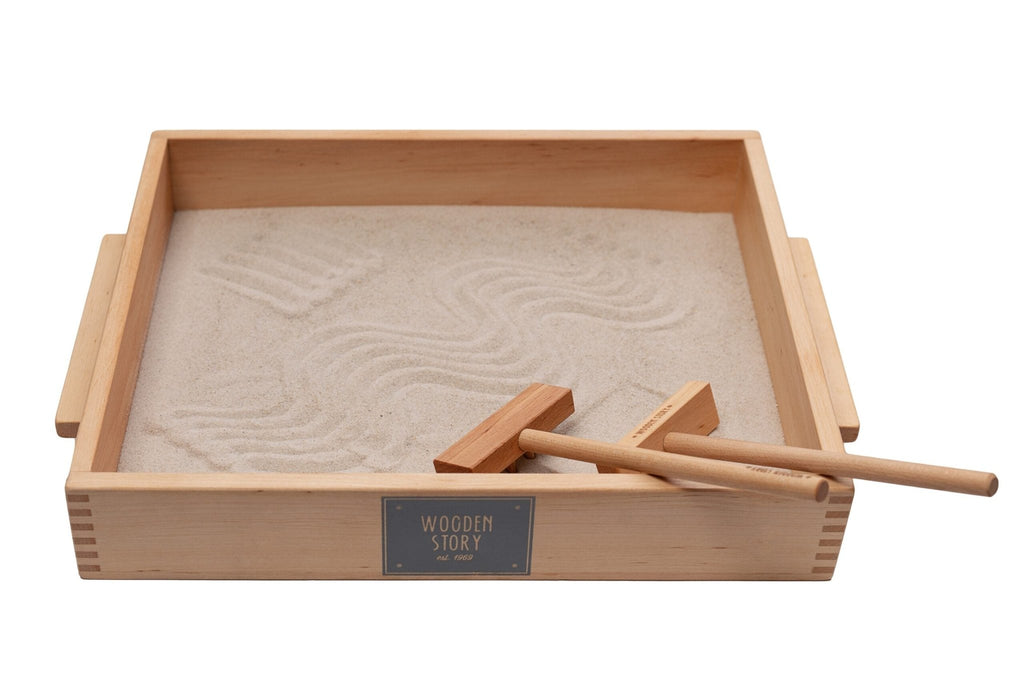 Wooden Story Large Sand Writing Tray and Accessories - vendor-unknown - Honeybee Toys