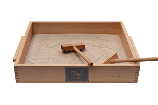 Wooden Story Large Sand Writing Tray and Accessories - vendor-unknown - Honeybee Toys