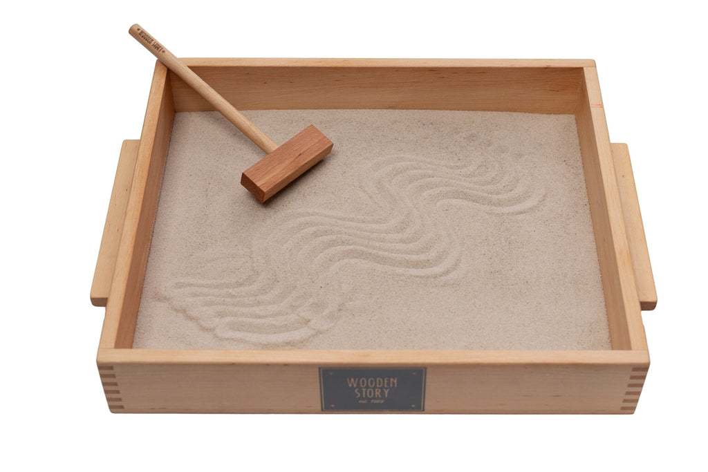 Wooden Story Large Sand Writing Tray and Accessories - vendor-unknown - Honeybee Toys