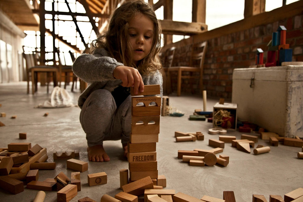 Wooden Story Natural Blocks in Tray 54 pieces - vendor-unknown - Honeybee Toys