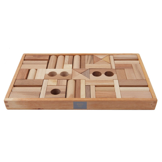 Wooden Story Natural Blocks in Tray 54 pieces - vendor-unknown - Honeybee Toys