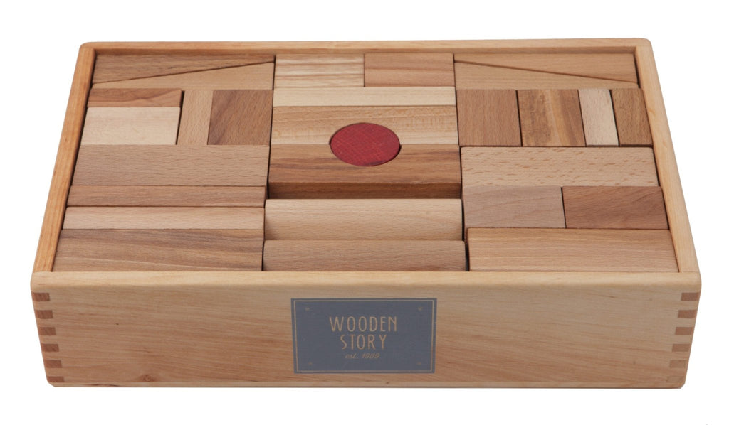 Wooden Story Natural Blocks in Tray XL 63 pieces - vendor-unknown - Honeybee Toys