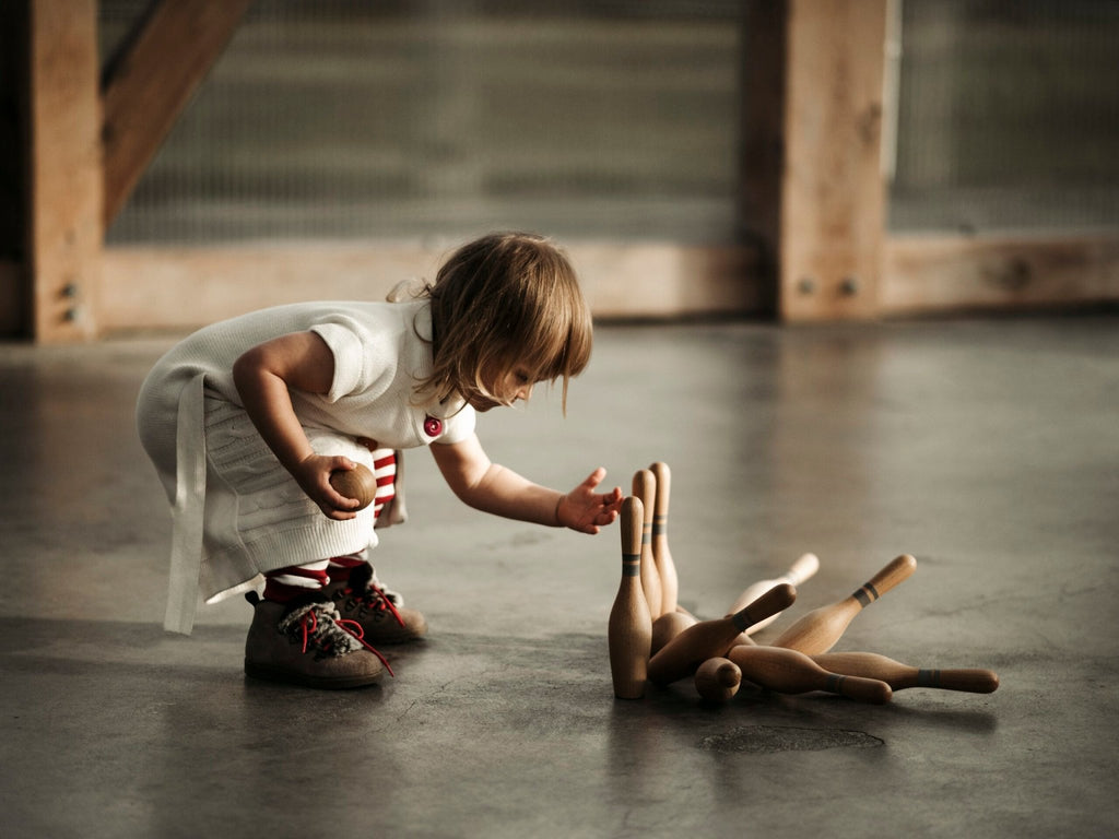 Wooden Story Natural Bowling Set - vendor-unknown - Honeybee Toys