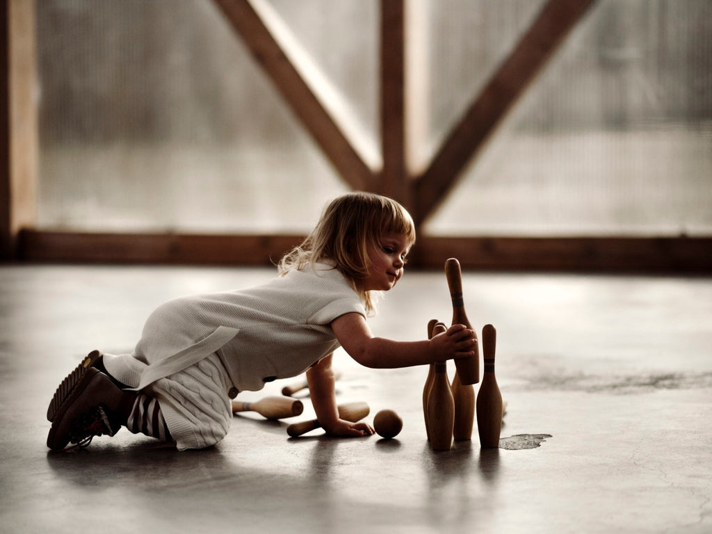Wooden Story Natural Bowling Set - vendor-unknown - Honeybee Toys