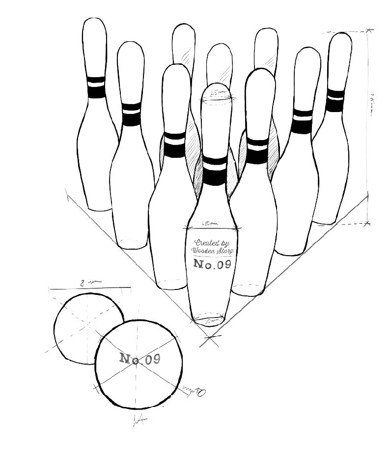 Wooden Story Natural Bowling Set - vendor-unknown - Honeybee Toys