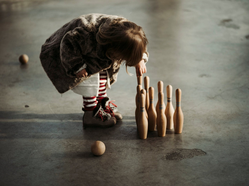 Wooden Story Natural Bowling Set - vendor-unknown - Honeybee Toys