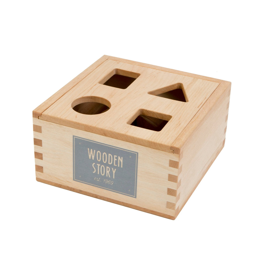Wooden Story Natural Shape Sorter Box - vendor-unknown - Honeybee Toys