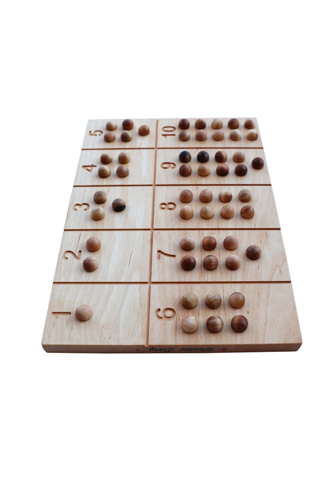 Wooden Story Number Tracking Board with wooden Balls - vendor-unknown - Honeybee Toys