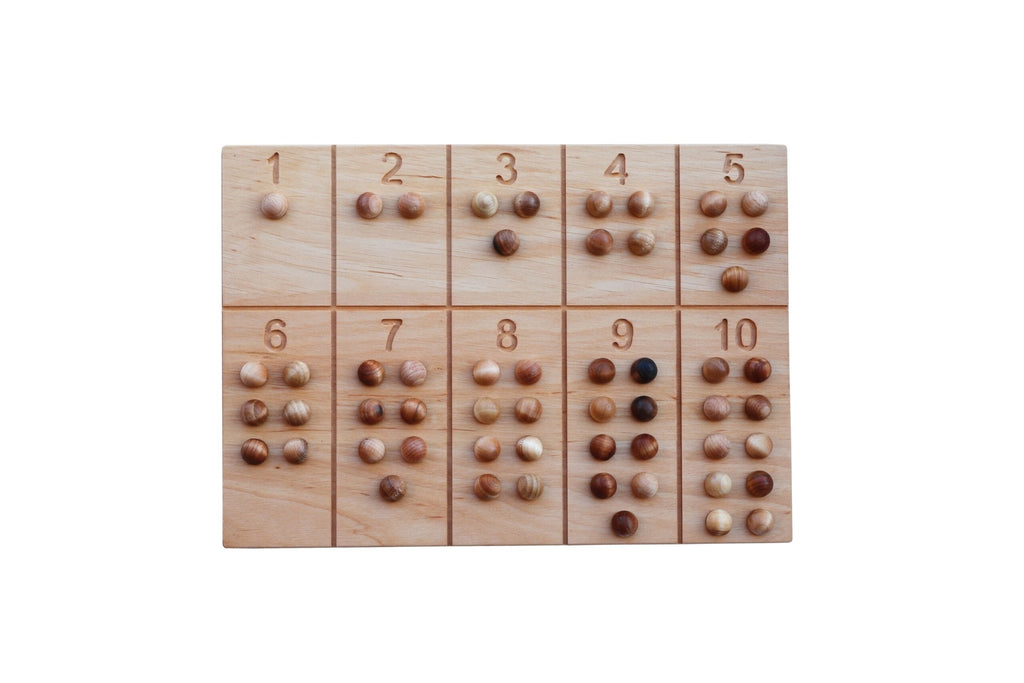 Wooden Story Number Tracking Board with wooden Balls - vendor-unknown - Honeybee Toys