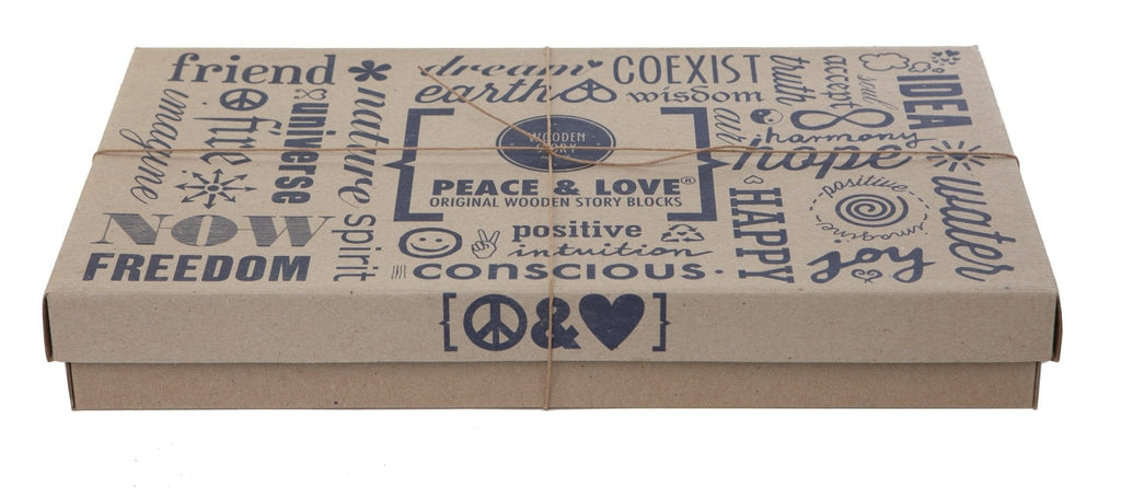 Wooden Story Peace and Love Blocks XL 72 pieces - vendor-unknown - Honeybee Toys
