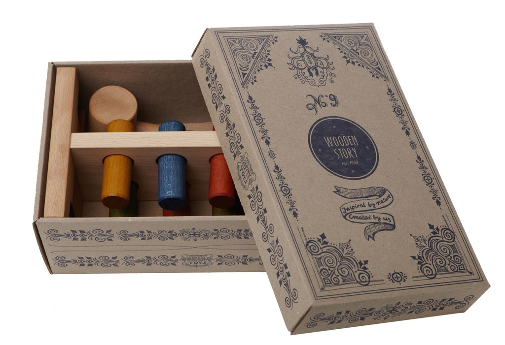 Wooden Story Rainbow Pound a Peg - vendor-unknown - Honeybee Toys