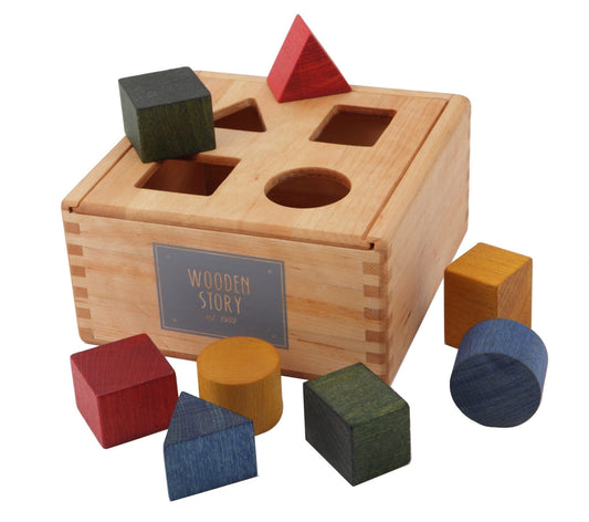 Wooden Story Rainbow Shape Sorter Box - vendor-unknown - Honeybee Toys