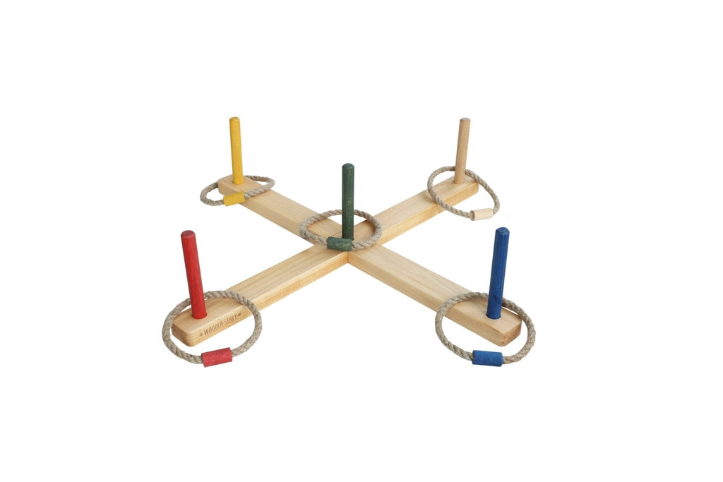 Wooden Story Ring Toss (Rainbow) - vendor-unknown - Honeybee Toys