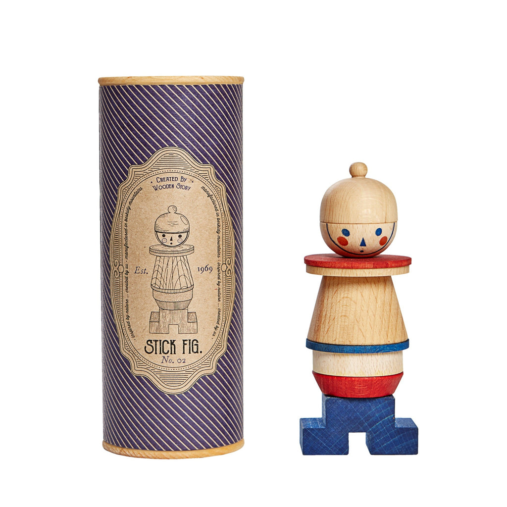 Wooden Story Stacking Toy Stick Figure 2 - vendor-unknown - Honeybee Toys