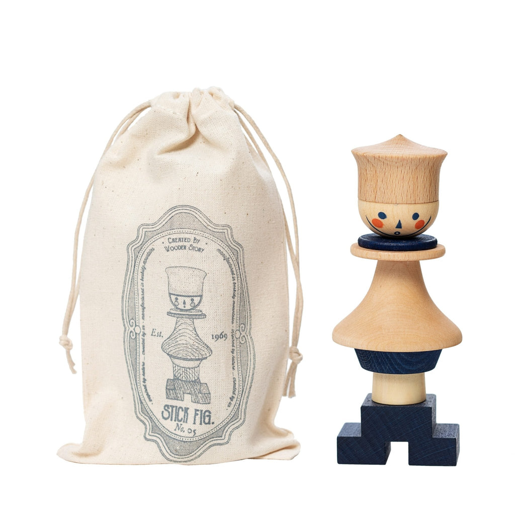 Wooden Story Stacking Toy Stick Figure 5 - vendor-unknown - Honeybee Toys