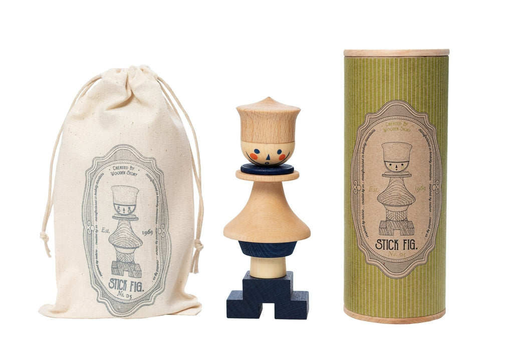 Wooden Story Stacking Toy Stick Figure 5 - vendor-unknown - Honeybee Toys