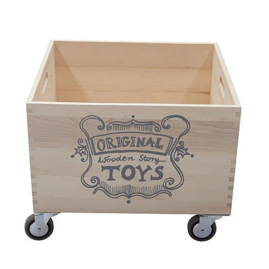 Wooden Story Storage Crate on Wheels - vendor-unknown - Honeybee Toys