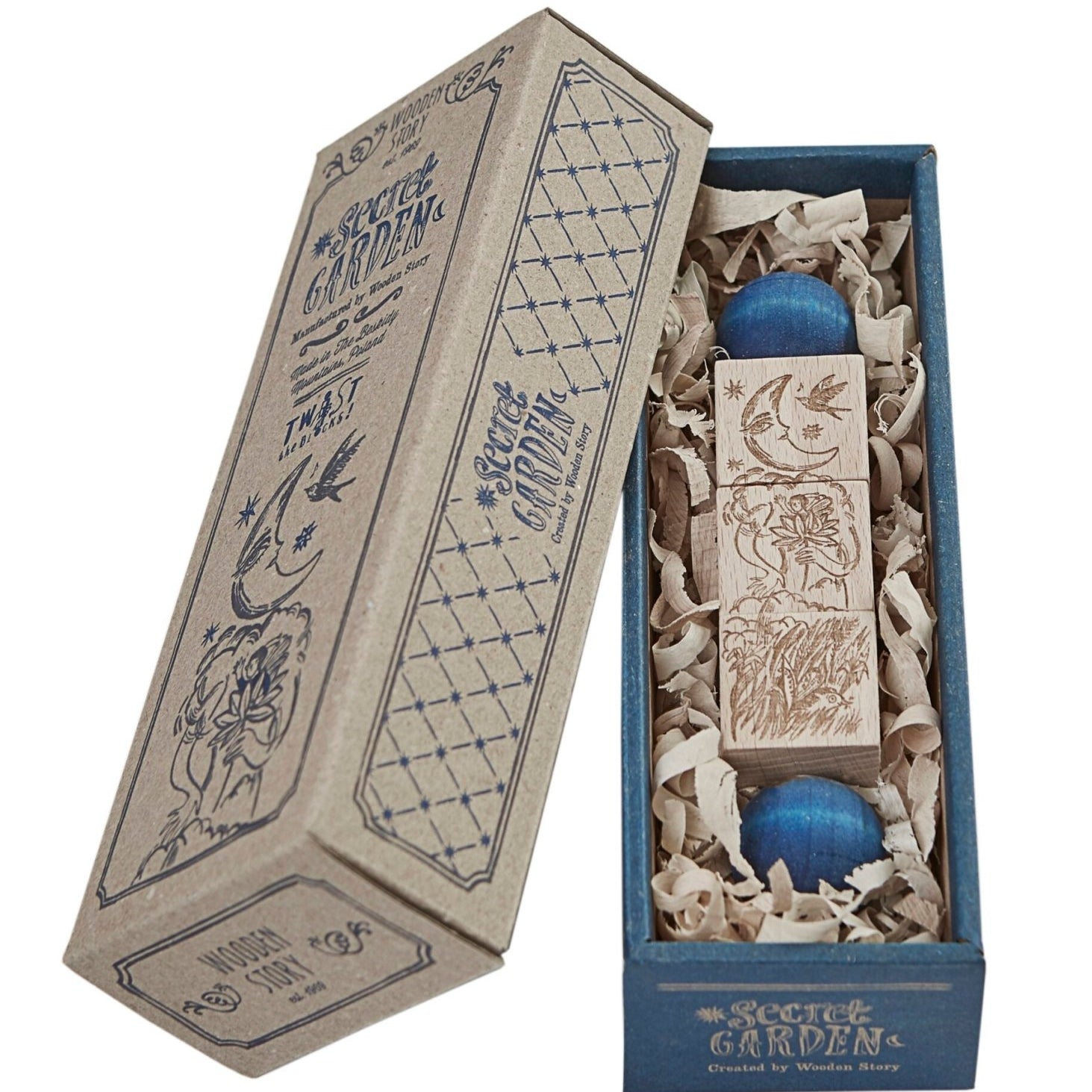 Wooden Story Twist Blocks Secret Garden Blue - vendor-unknown - Honeybee Toys