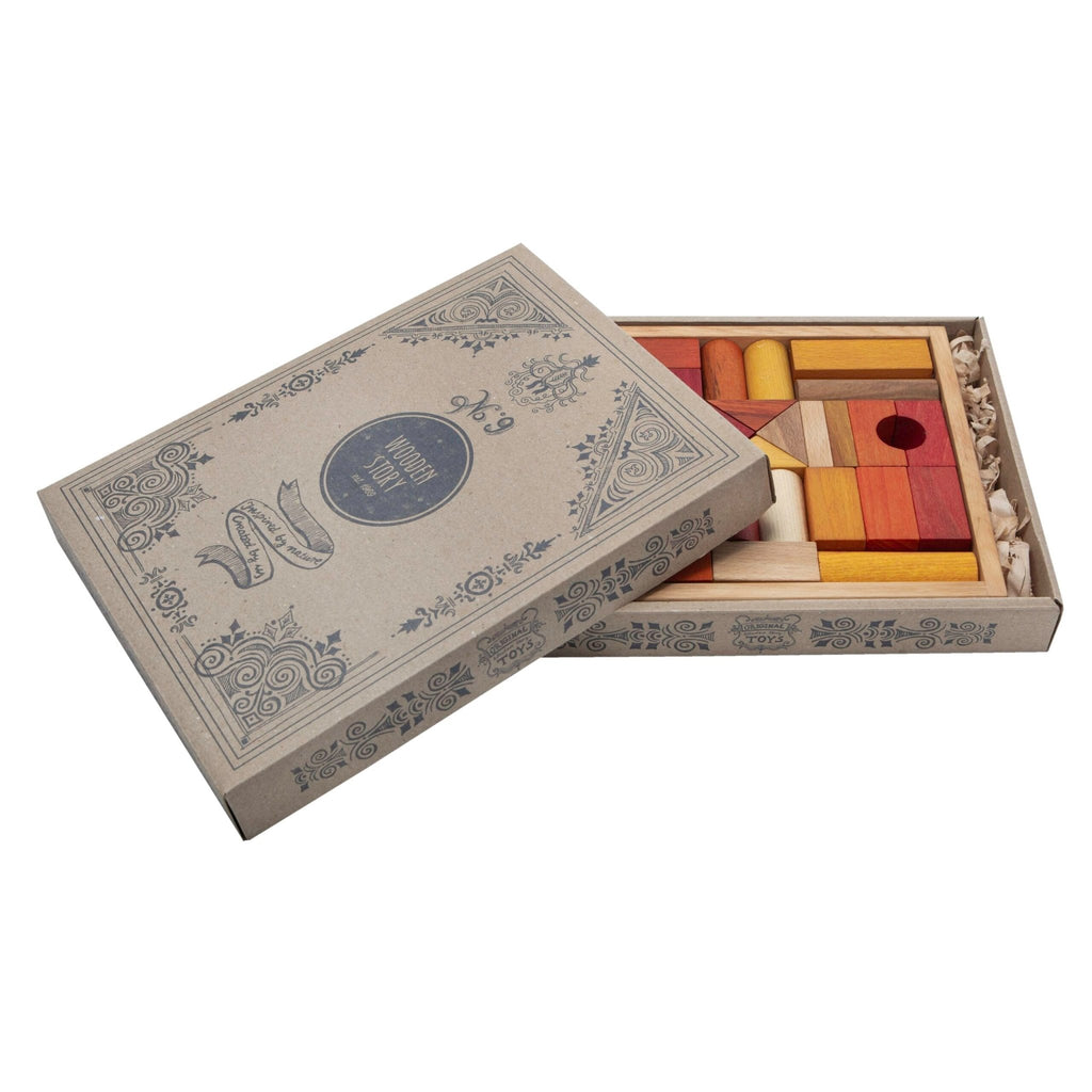 Wooden Story Warm Blocks in Tray 30 pieces - vendor-unknown - Honeybee Toys