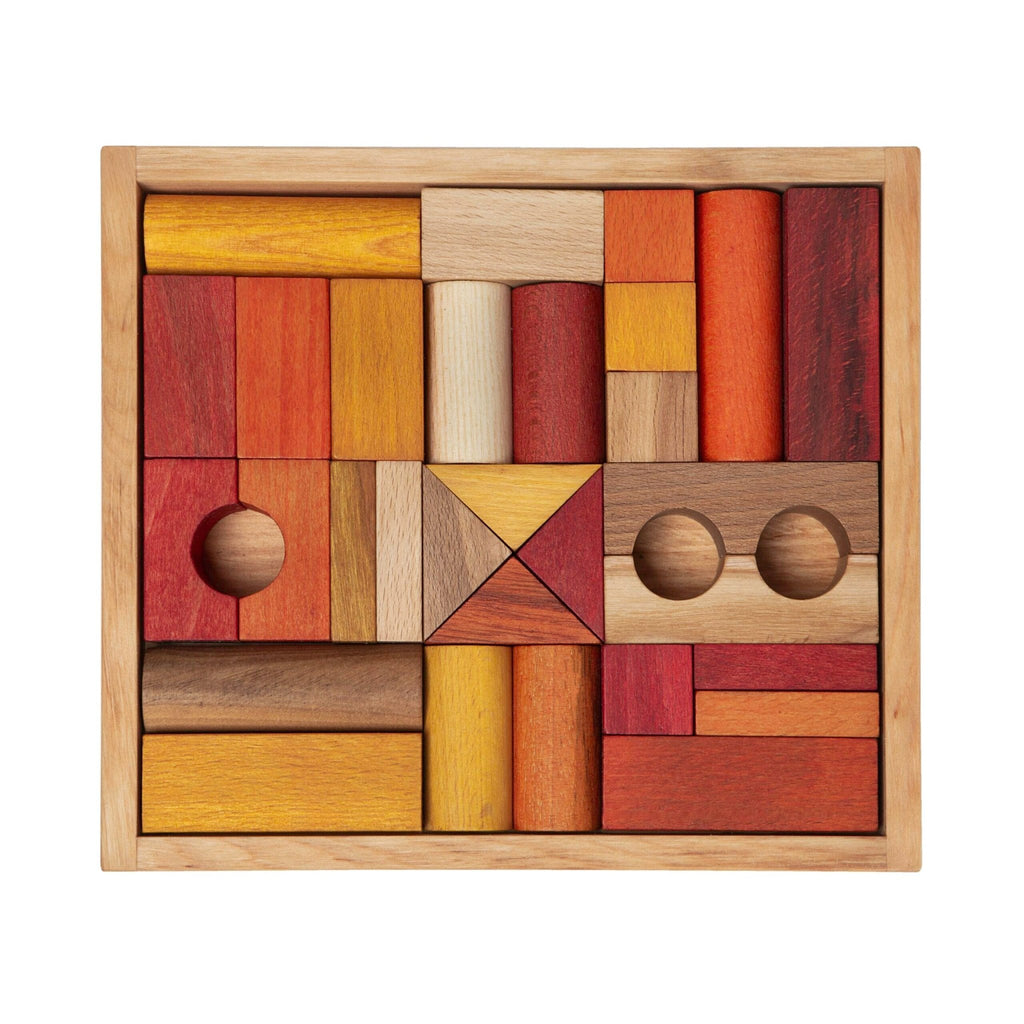 Wooden Story Warm Blocks in Tray 30 pieces - vendor-unknown - Honeybee Toys