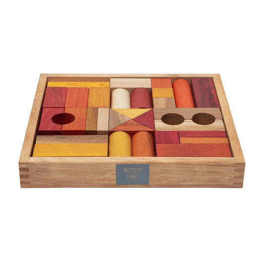 Wooden Story Warm Blocks in Tray 30 pieces - vendor-unknown - Honeybee Toys