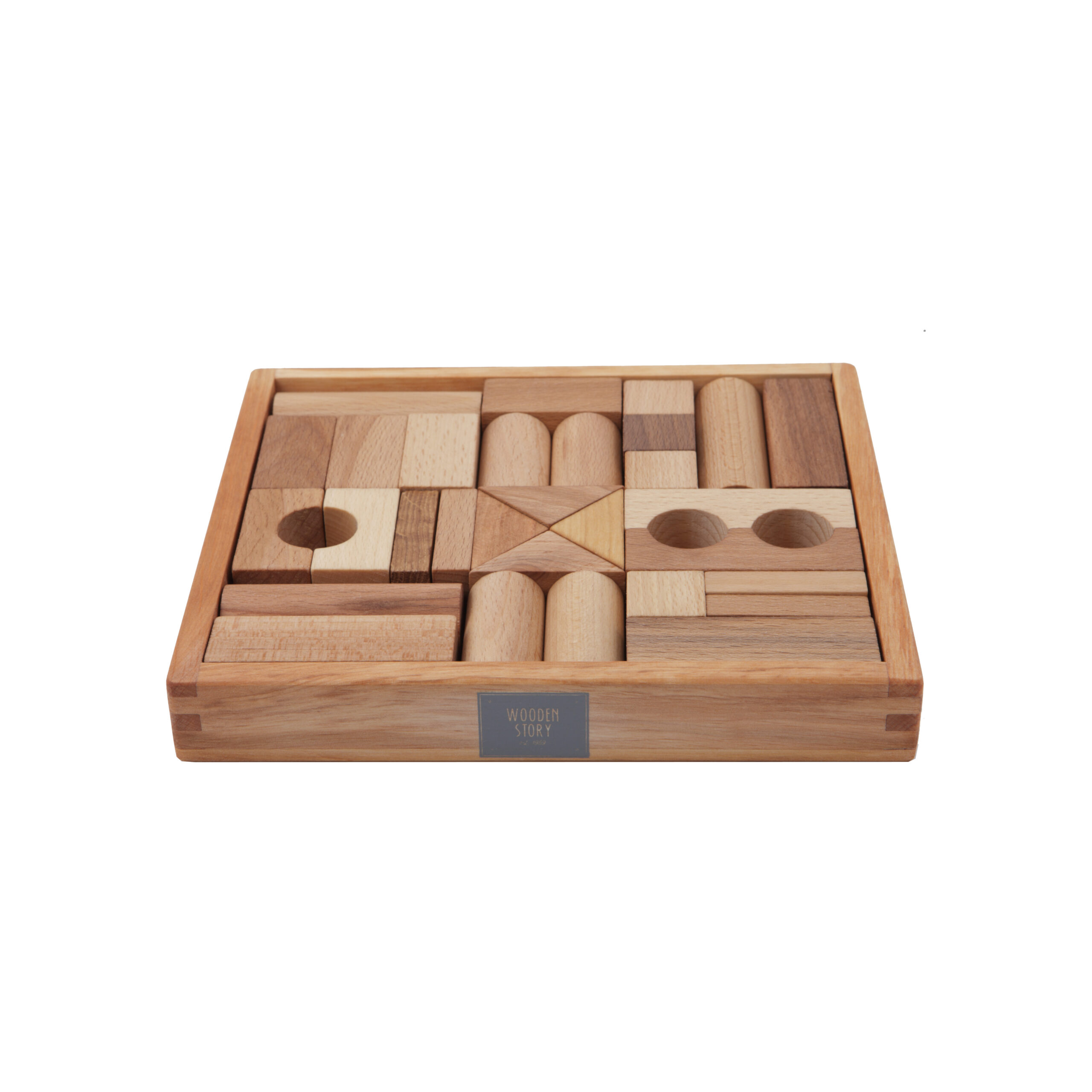 Wooden Story Natural Blocks in Tray 30 pieces 1 Wooden Story Natural Blocks in Tray 30 pieces