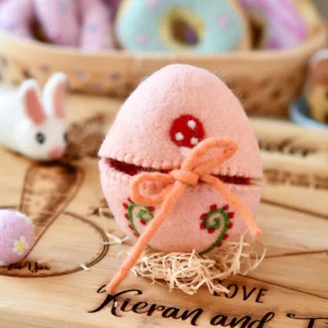 Tara Treasures Felt Egg Cover Peach with Mushroom