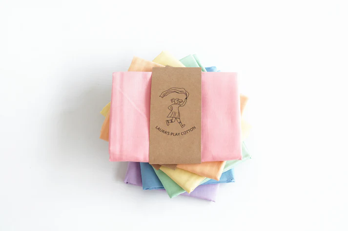 Set of 6 Laura's Play Cotton Pastel Rainbow 90x90 cm 2 Set of 6 Laura's Play Cotton Pastel Rainbow 90x90 cm - Image 2