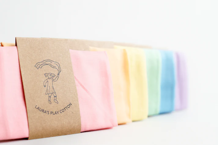 Laura's Play Cotton Set of 6 Pastel Rainbow 50 x 50 cm 3 Laura's Play Cotton Set of 6 Pastel Rainbow 50 x 50 cm - Image 3