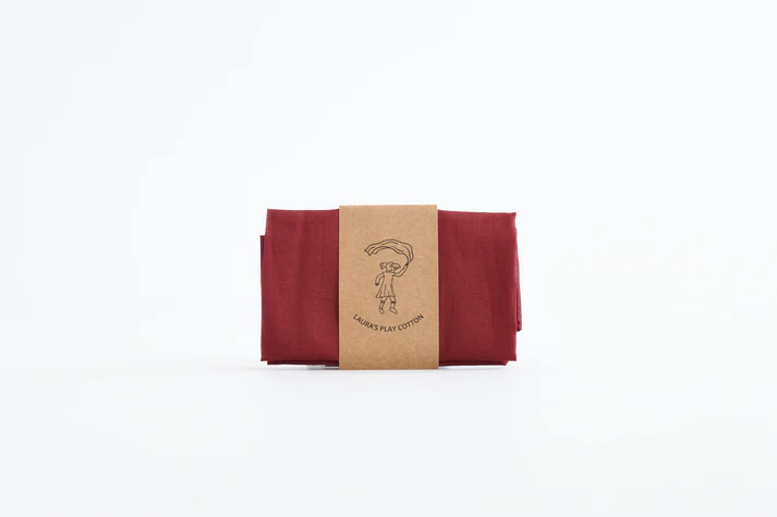Laura's Play Cotton Burgundy Red 90x90 cm 2 Laura's Play Cotton Burgundy Red 90x90 cm - Image 2