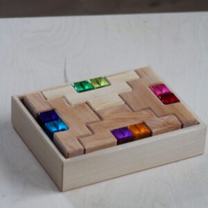Bauspiel Staircase Blocks Natural with Colourful Luminous Blocks 16